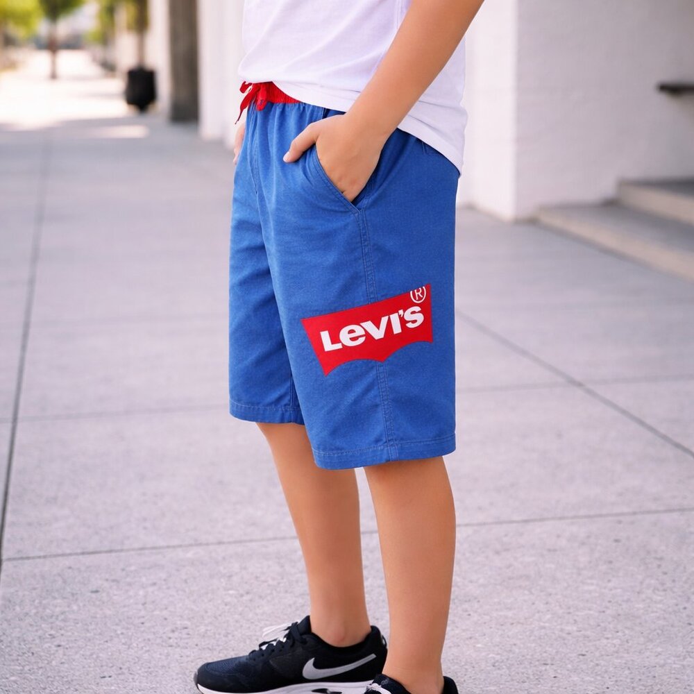 Levi’s Swim Trunks Youth XL Blue Red Logo Board Shorts 13–15 Yrs Lined